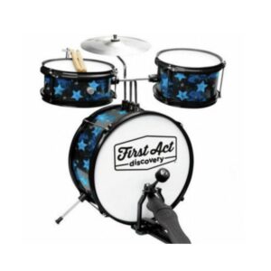 Барабани дитячі;барабани Луцьк; Музична іграшка FIRST ACT Барабанна установка + сидіння DISCOVERY BLACK W / BLUE STARS