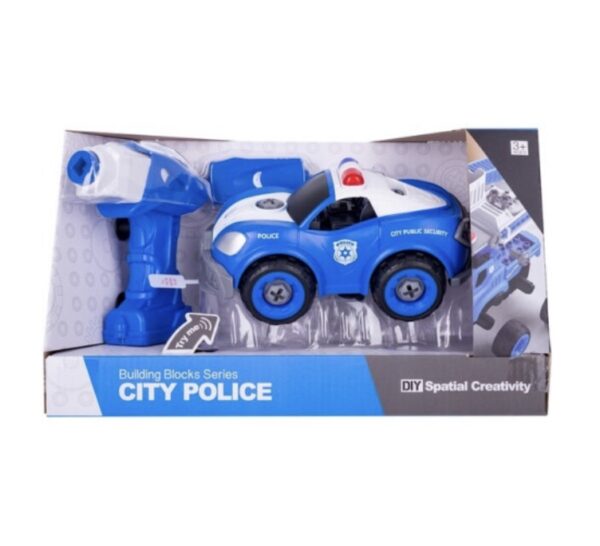 Поліцейська машина іграшка; Поліцейська машина з електродвигуном DIY Spatial Creativity