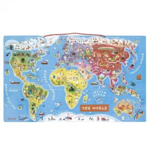 Магнітна карта світу Janod англ.мова (J05504);магнітна карта;карта світу на магнітах;розвиваючі іграшки;іграшки для старших діток;janod