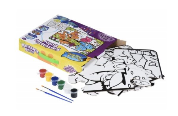 Пазл-розмальовка Same Toy Динозаври (2101Ut) ;пазл розмальовка;пазл дитячий;розмальовка;набори для творчості для дітей;іграшки дитячі