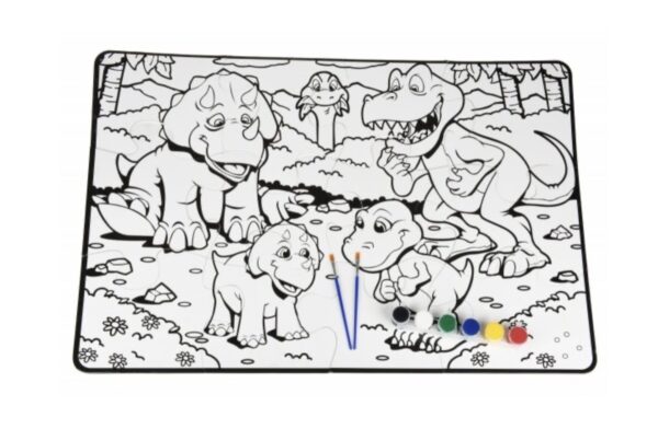 Пазл-розмальовка Same Toy Динозаври (2101Ut) ;пазл розмальовка;пазл дитячий;розмальовка;набори для творчості для дітей;дитячі іграшки