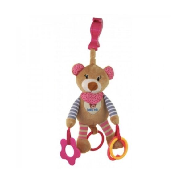 Іграшка плюшева з вібрацією Миша рожева Babymix STK-16300P; Іграшка плюшева з вібрацією Babymix; Іграшка плюшева Babymix ;Babymix STK-16300P;BabyMix;іграшка плюшева;дитячі іграшки;підвіска на каляску